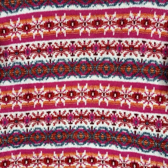 Loft Fair Isle Sweater Pink Multicolor Wool Blend Knit Women’s Medium‎ - Picture 8 of 11